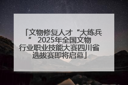 文物修复人才“大练兵” 2025年全国文物行业职业技能大赛四川省选拔赛即将启幕